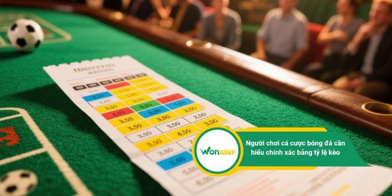 Người chơi cá cược bóng đá cần hiểu chính xác bảng tỷ lệ kèo