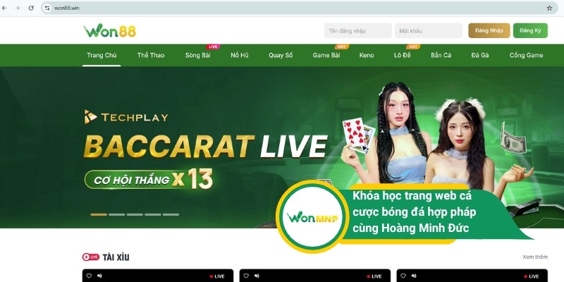 Khóa học trang web cá cược bóng đá hợp pháp cùng Hoàng Minh Đức